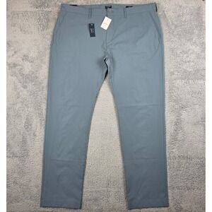 J Crew Tech Pants Mens 40x32 Blue Gray Slim Fit Flex Chino Casual Commuter NWT